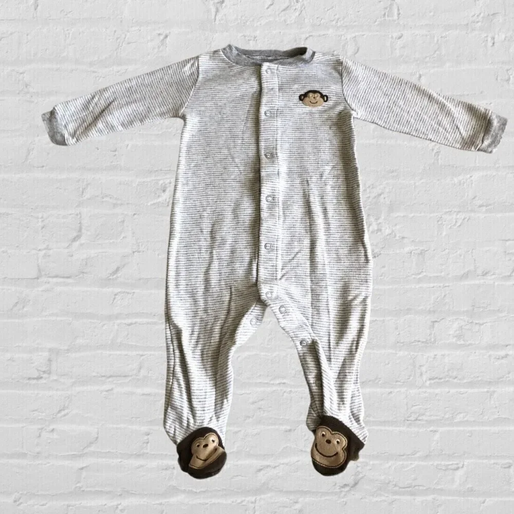 Carter’s Monkey Stripe Footed Onesie